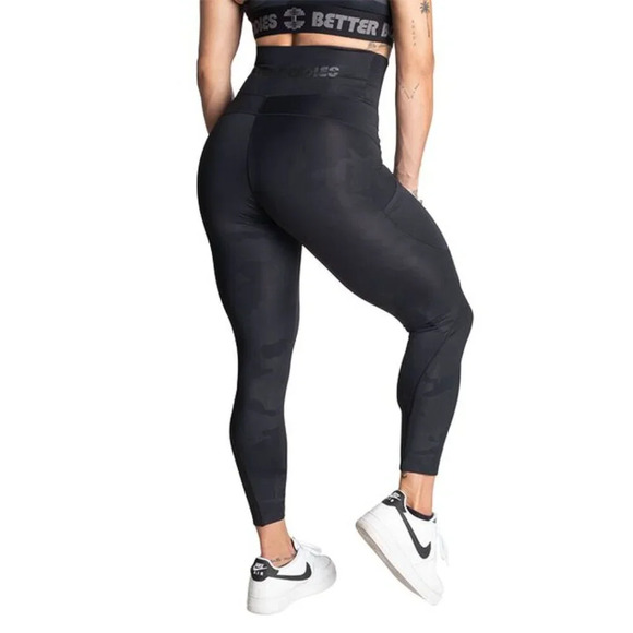 Better Bodies High Waist Leggings, Black Camo - Picture 2 of 5
